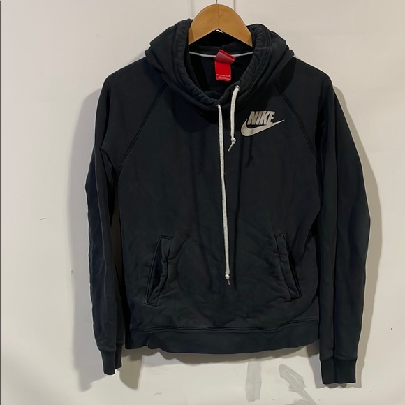 Nike Tops - Nike tech fleece Black Hoodie with White Logo